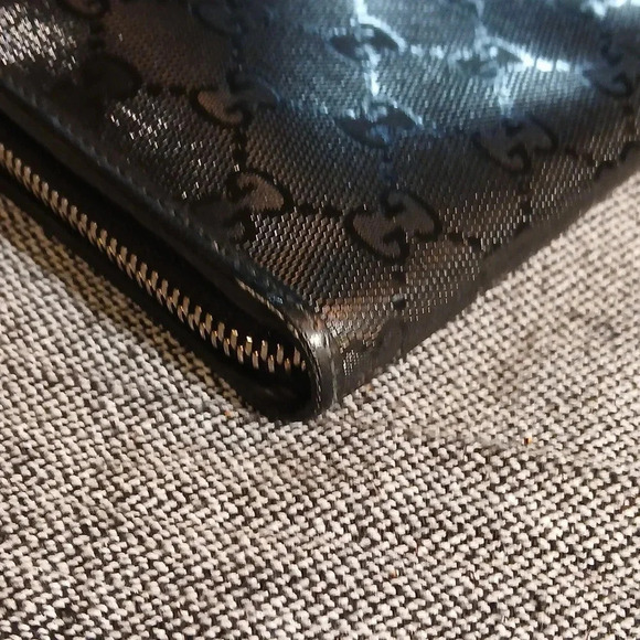 AUTHENTIC GUCCI BLACK WALLET GG LOGOS - Picture 11 of 16
